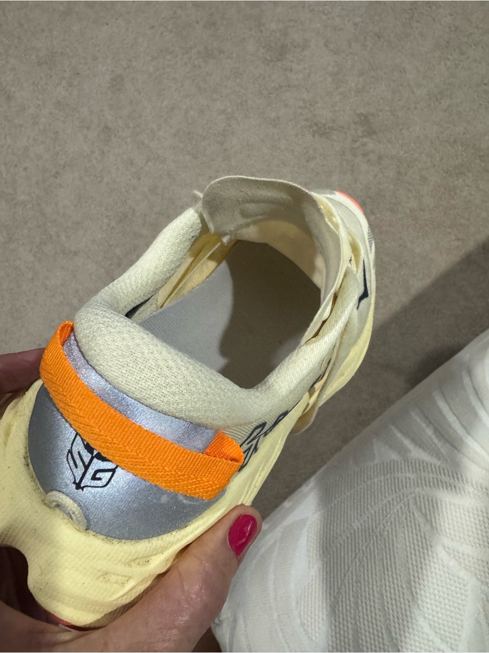 Hoka Speedgoat 7 Cream and Coral Trail Sneakers - Picture 10 of 14